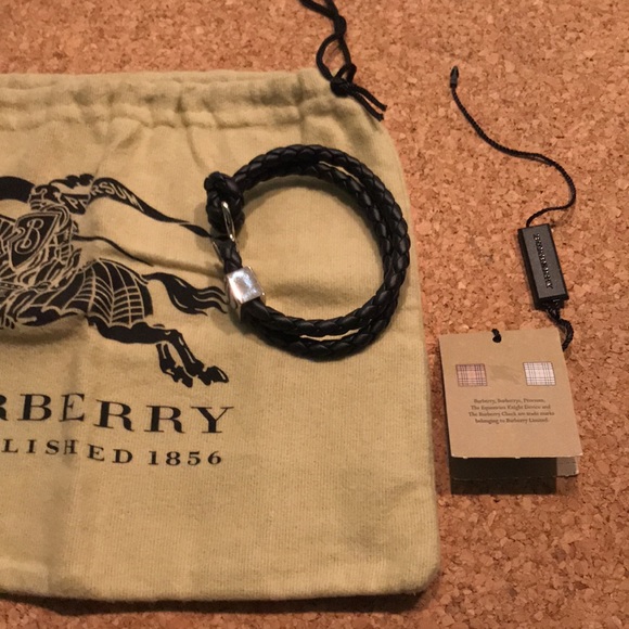 Burberry new men bracelet black leather - Picture 5 of 6